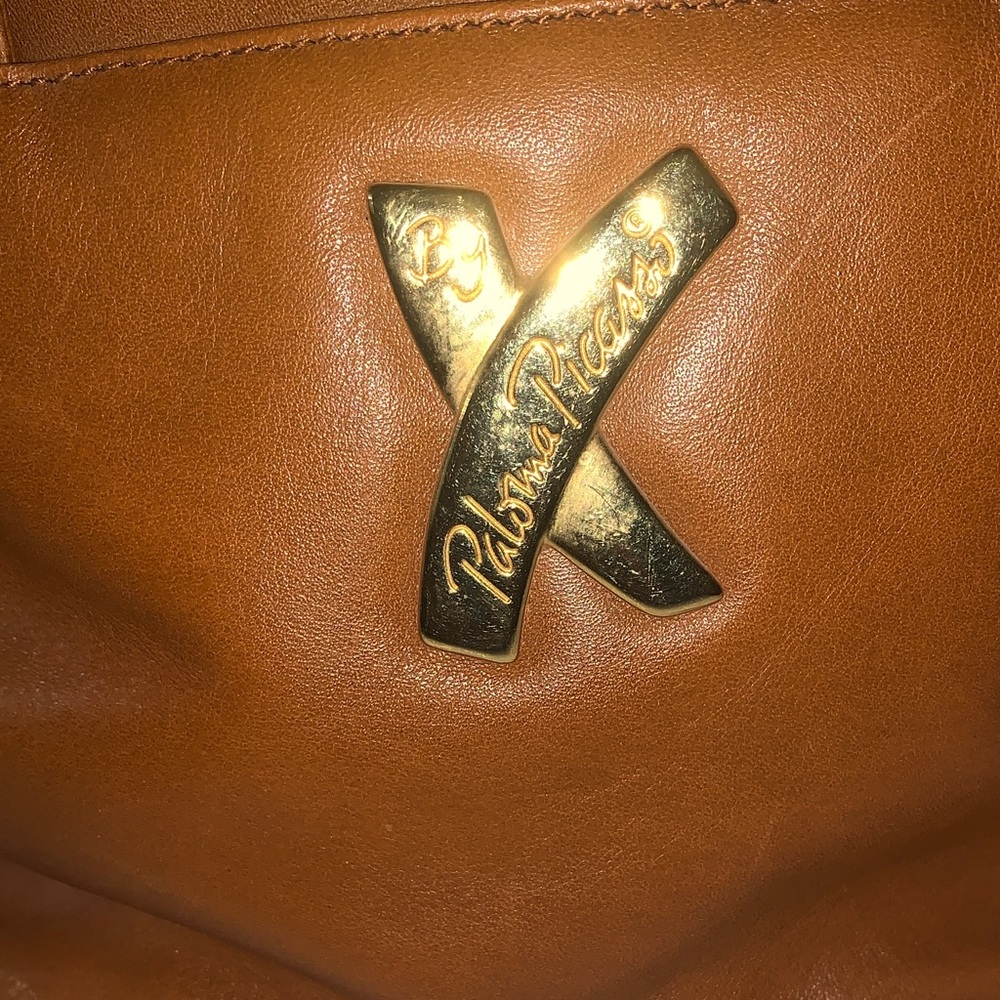 Paloma Picasso Brown Leather  handbag  with Gold Detail